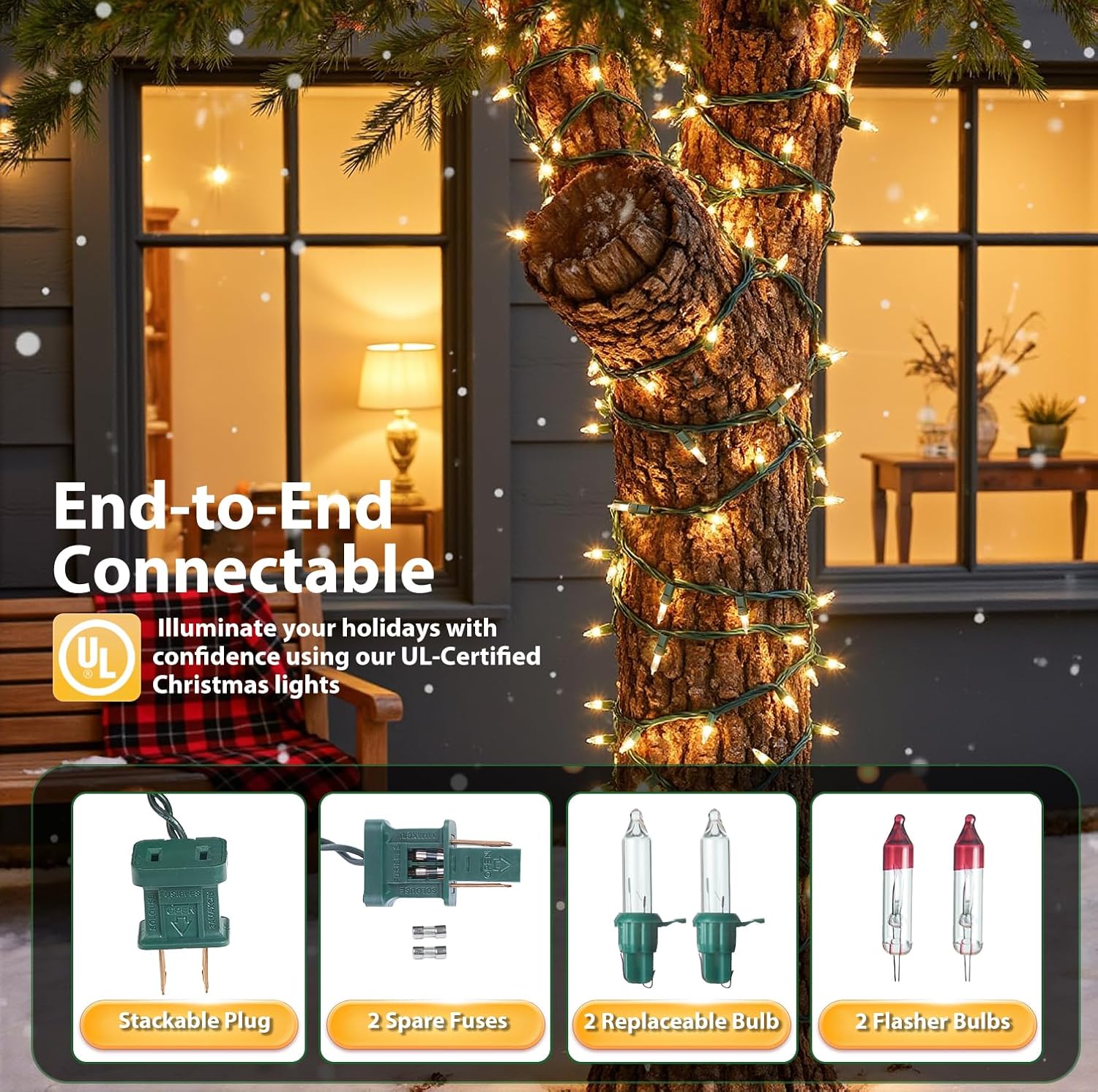 Warm White Christmas Lights by [Brand Name] - 50-Count Mini String Lights | 13FT Connectable for Indoor & Outdoor Holiday Decor