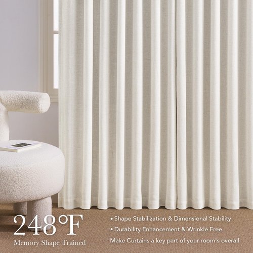NICETOWN PRO 100% Blackout Pinch Pleated Curtains 96 inches Long 2 Panels Set, Linen Blend Thermal Drapes Window Treatments for Living Room/Bedroom, W40 x L96