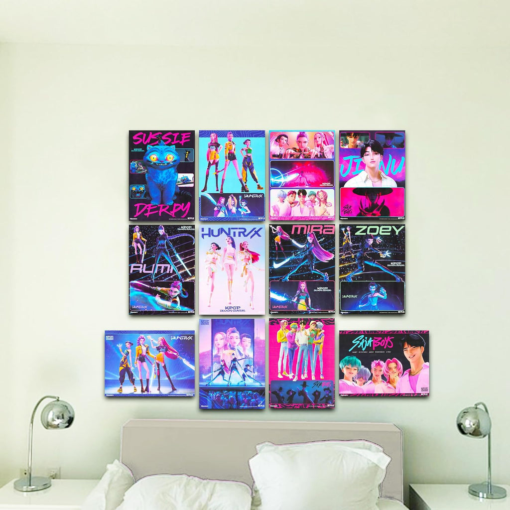 Netflix Kpop Demon Hunters Poster Book - 12 Stunning Posters & Decals for Kids' Room Decor | Perfect for Boys and Girls