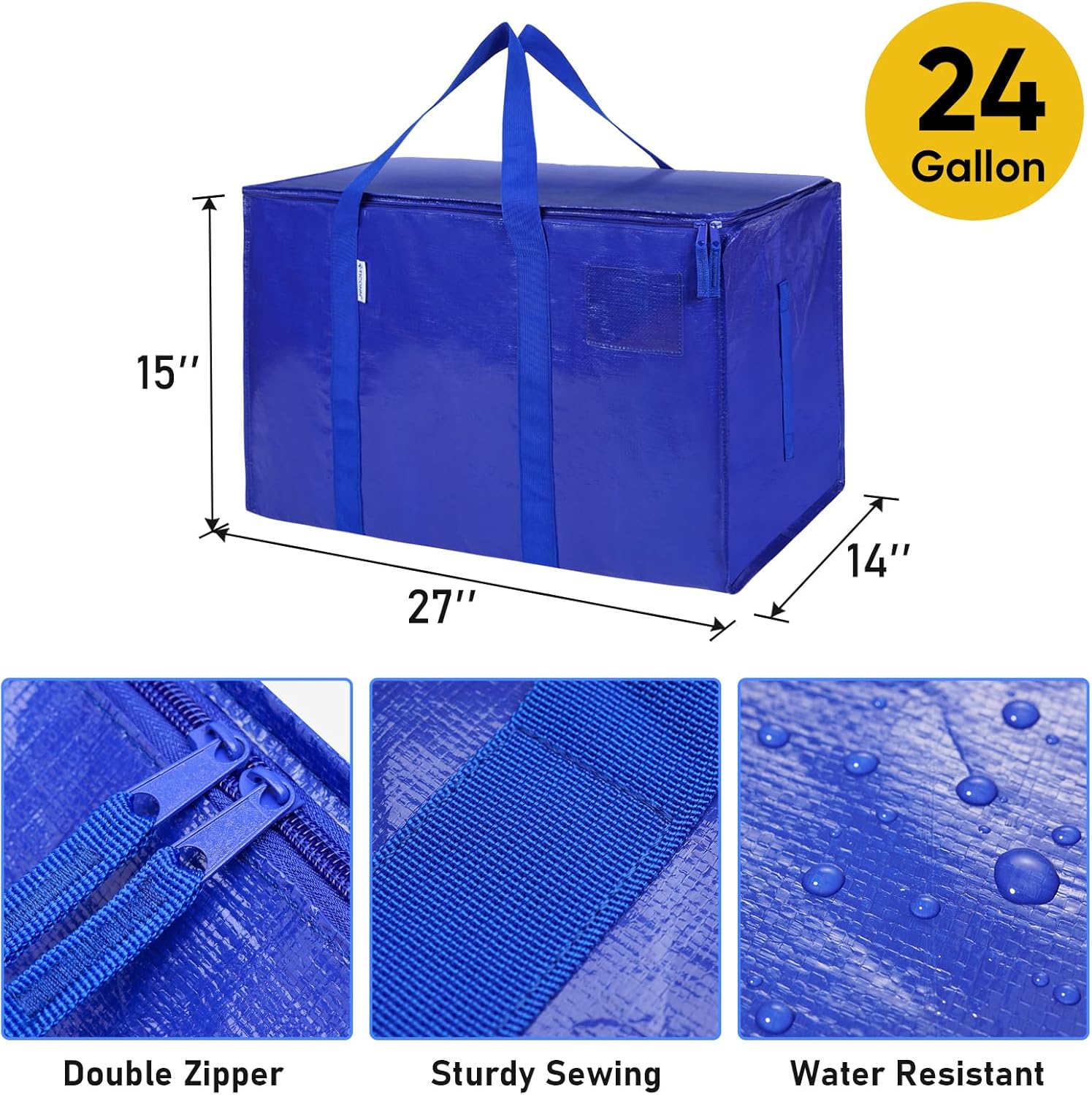 TICONN Extra Large Moving Bags - 6 Pack with 40" Clear Garment Bags (24"x40") for Easy Storage