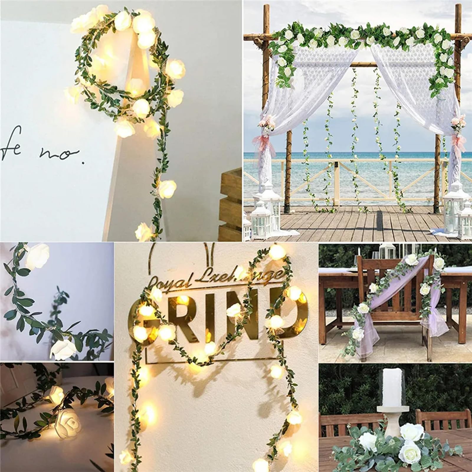 VIPMOON 20LED 10Ft Artificial Rose Flower String Lights, Flower Fairy Light Battery Operated with Remote Control, Warm White String Lights Waterproof for Indoor Outdoor, Party, Wedding, Birthday