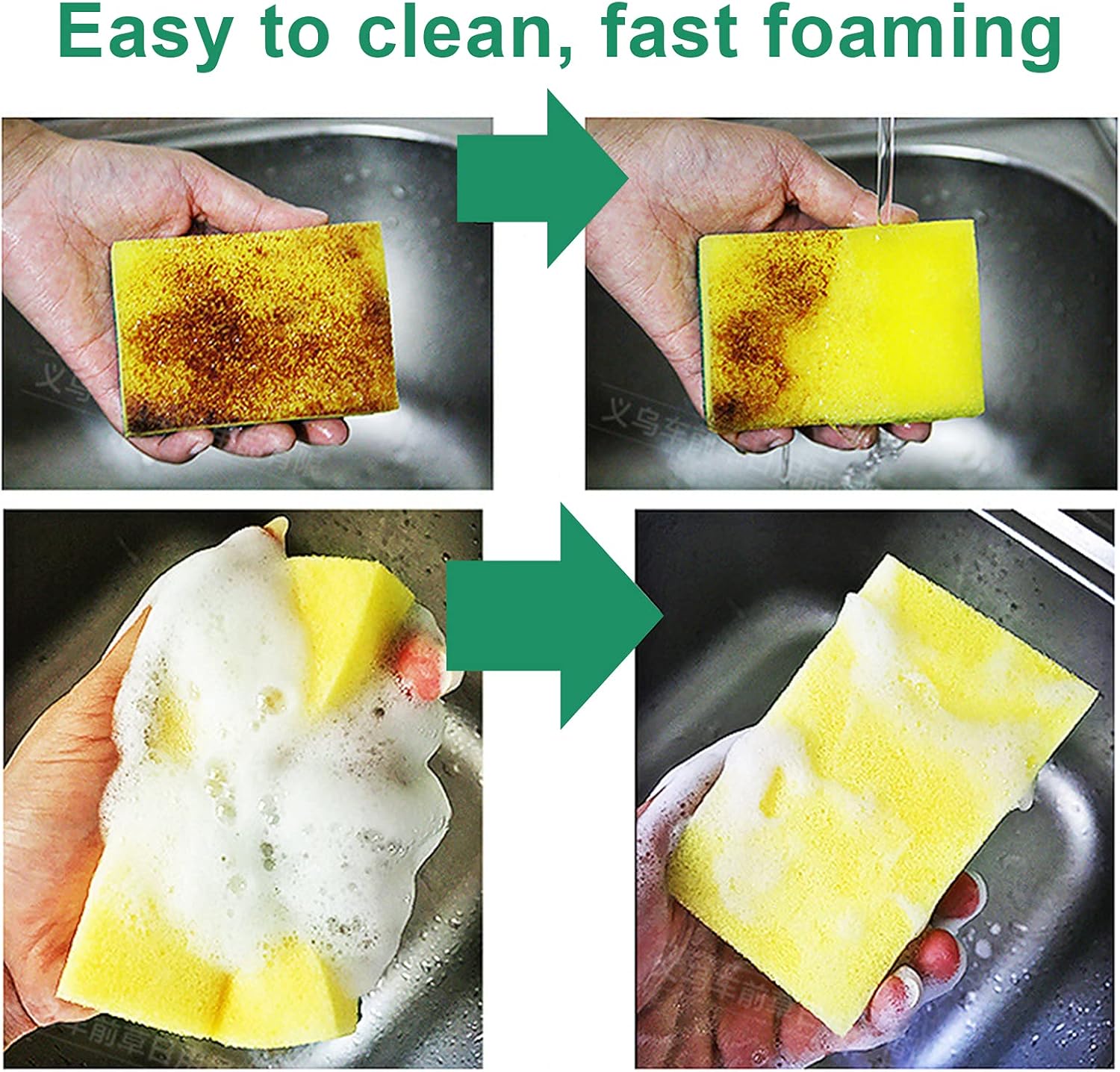 Regine Switzerland Kitchen Cleaning Sponges - 36-Pack Non-Scratch Odor-Free Dishwashing Pads