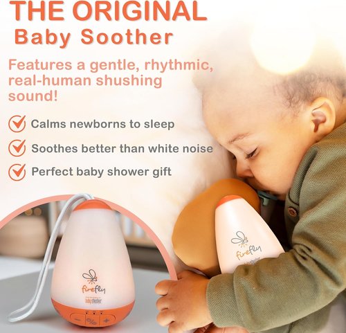 Baby Shusher Firefly Baby Soother - White Noise Sound Machine with Nightlight for Newborns | USB Rechargeable