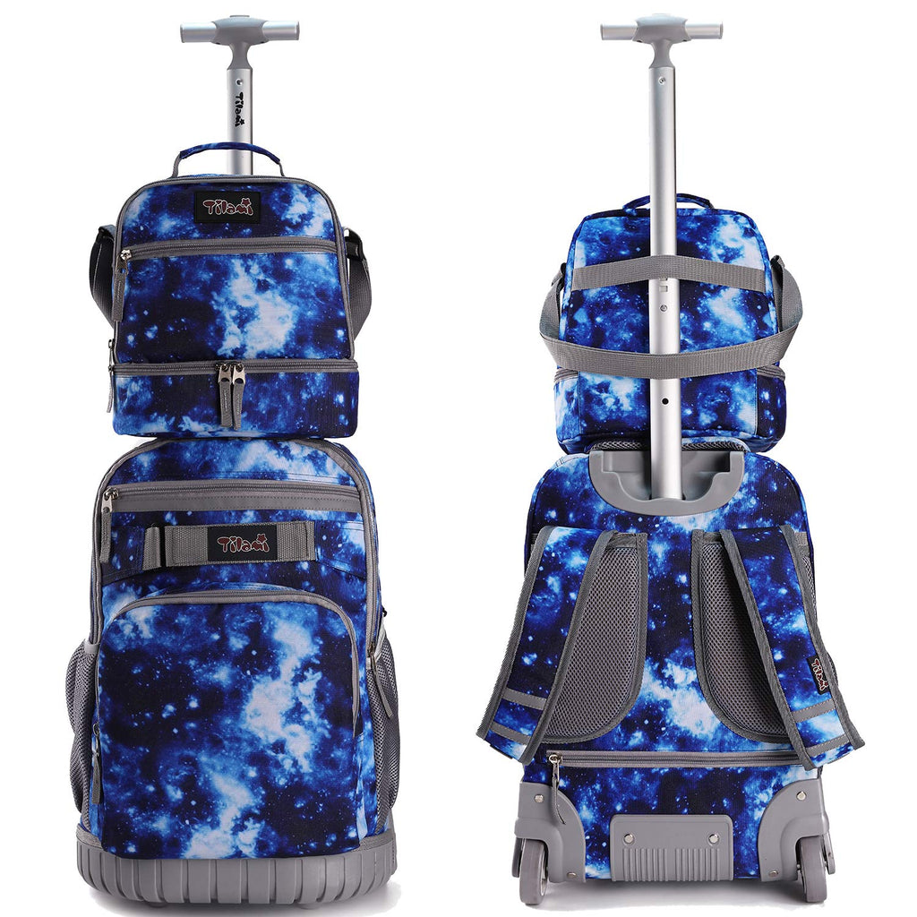Tilami Lunch Bags Insulated Adjustable Strap Zipper, Two Compartments Cooler Bags, Bento Bags for Kids Toddlers (Blue)