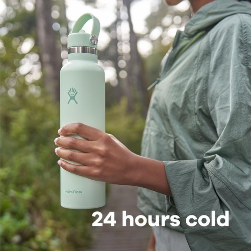 Hydro Flask Water Bottle - Insulated Stainless Steel - Straw Lid, Non Spill, Leakproof 24 Oz Indigo Blue