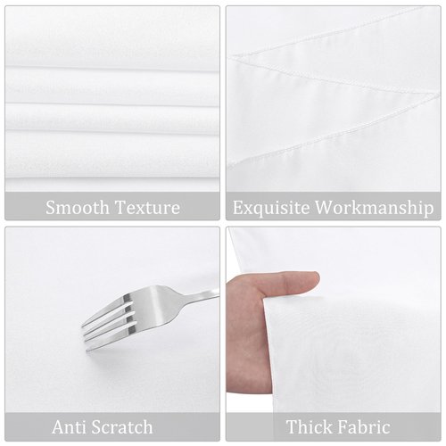 Fivenl 8 Pack Premium Round Tablecloth 120 Inch Round Table Covers Washable Polyester Fabric Round Table Clothes for Wedding Party Reception Banquet Buffet Restaurant (White, 120 Inch)