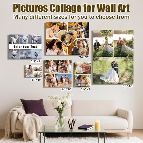 Collage Canvas Prints - Custom 4 Image Wall Art | Personalized Gifts for Weddings, Babies, and Pets