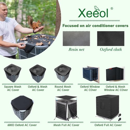 Xeeol Air Conditioner Covers for Outside Units 36 x 36, 600D Waterproof AC Cover, AC Condenser Winter Cover - Snowproof, Rainproof
