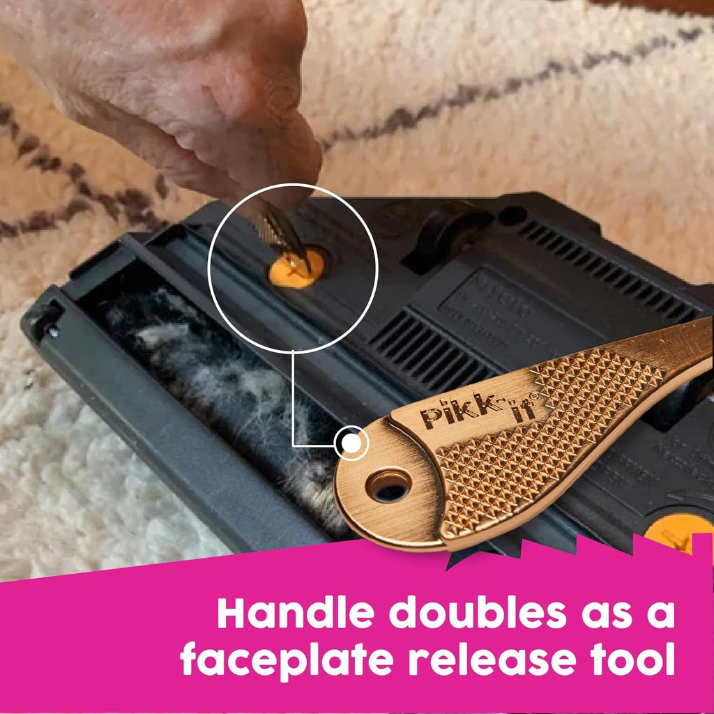 Pikk-it Vacuum Hair Brush Cleaner Tool - Effortlessly Removes Hair from Vacuums & Brushes | Pet & Human Hair Rake (Single/Twin Pack)