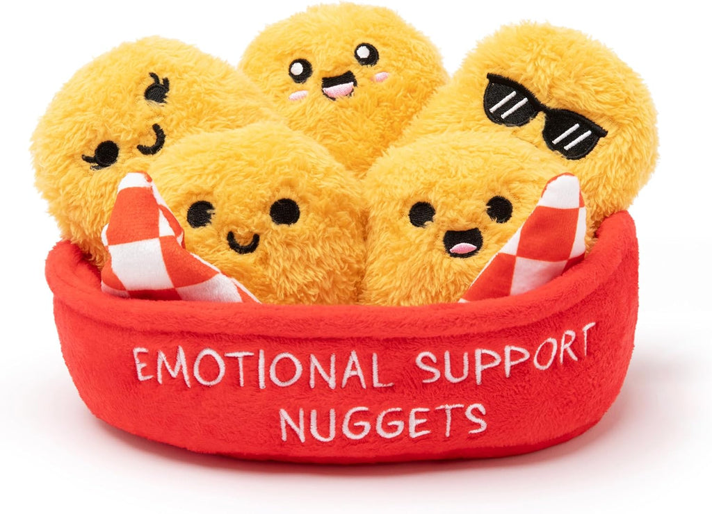 Relatable Emotional Support Chicken Nuggets | Cuddly Plush Toys Set with 5 Soft Stuffed Animals