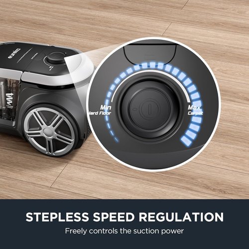 Eureka Bagless Canister Vacuum Cleaner - Lightweight Design for Carpets & Hard Floors | Silver & Black