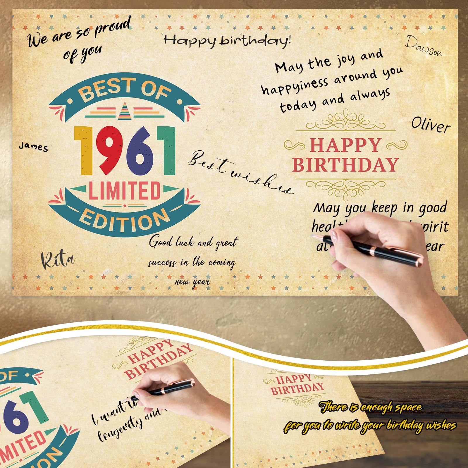 FANCYLUCKY Funny 65th Birthday Card Gifts for Women Men, Retro 65th Birthday Decorations for Grandpa Grandma, Bday Gifts for 65 Year Old Woman Man