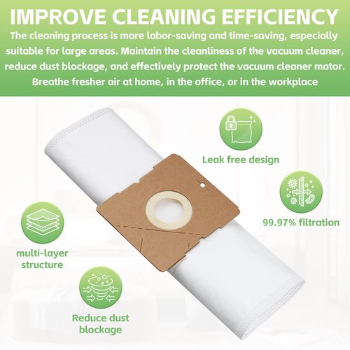 10 Pack Type Z HEPA Vacuum Bags for Riccar Moonlight/Pizzazz/Sunburst & Simplicity Jill/Jack/Snap, replaces RZH-6/SZH-6