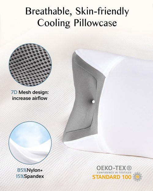 CPAP Pillow for Side Sleeping, Sleep Apnea Pillow for All CPAP Masks Users to Reduce Air Leaks & Masks Pressure, Memory Foam Pillow with Cooling & Breathable Pillowcase for Side Back Sleeper