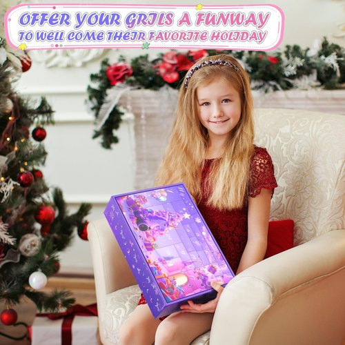 Advent Calendar for Girls 2025, Christmas Advent Calendar, 24 Days Unicorn Countdown Calendar Unique, Christmas Gifts for Girls with Kids Camera, Necklace, Bracelets, Jump Rope, Hair Clips, Glasses, Rings, Bag
