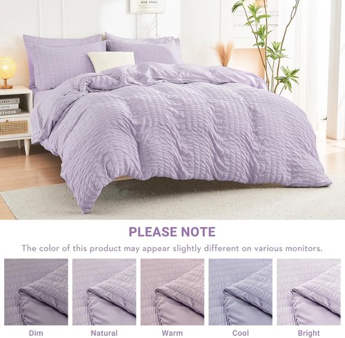 HYMOKEGE Lavender California King Comforter Set - 7-Piece All-Season Luxury Bedding Ensemble