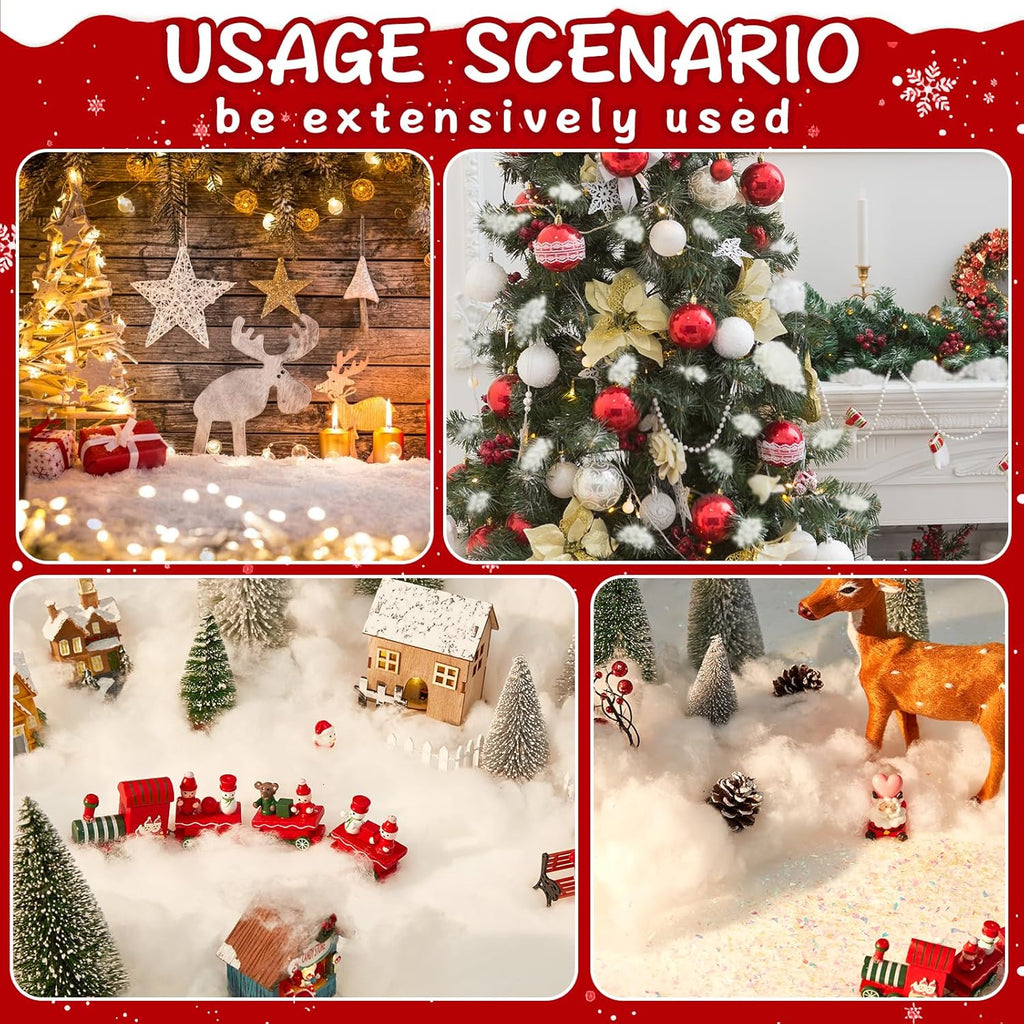 Skiennix 3pcs Artificial Christmas Snow - Soft Fluffy Snowflakes for Winter Decor | Perfect for Crafts & Displays