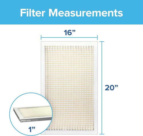 Filtrete 16x20x1 Air Filter - MERV 5, 6-Pack Pleated HVAC Filters for Home | Basic Dust Defense