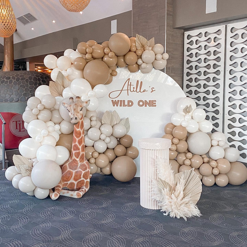 Skiennix White Double Stuffed Balloons - 115 Pcs in Various Sizes for Birthday & Wedding Decor