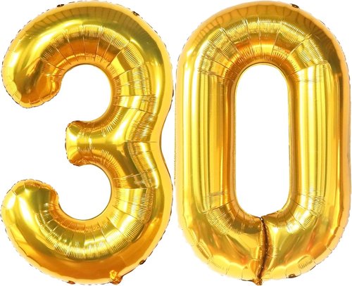 Katchon Gold 30 Balloon Numbers - 40 Inch | Stunning 30th Birthday Decorations for Him & Her