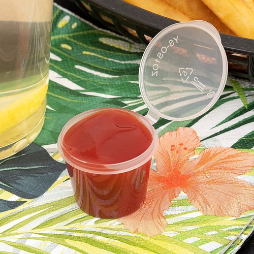 Restaurantware RW Base 1 Ounce Jello Shot Cups 2000 Microwave-Safe Portion Cups - Crack-Resistant Disposable Clear Plastic Sauce Containers For Samples Condiments Or Toppings