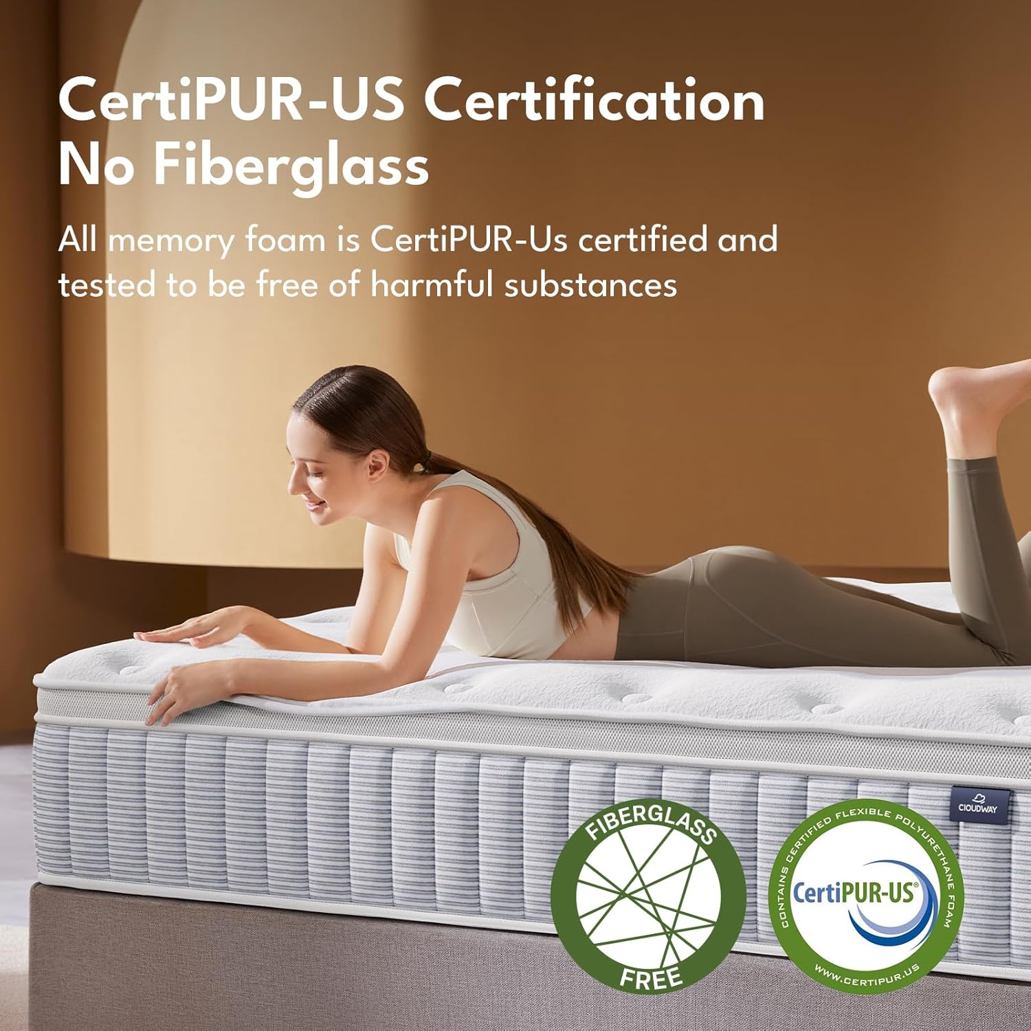 Queen Mattress - 14 Inch Hybrid Memory Foam with Reinforced Edge Support & Zoned Coils