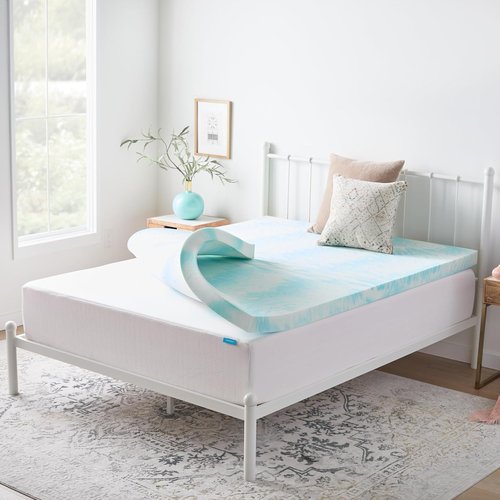 Linenspa 3 Inch Gel Memory Foam Mattress Topper - Queen Size, Cooling & Pressure Relieving, CertiPUR Certified
