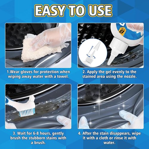 HouseMold Stain Remover Gel - Heavy Duty 8 Fl Oz Cleaner for Washing Machines, Grout & Sinks
