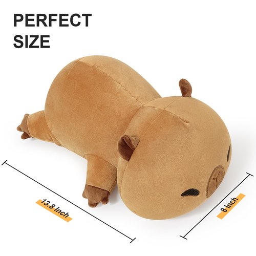 Onsoyours Original 13.8"|1.8 Pound Weighted Stuffed Animals, Cute Weighted Positive Capybara Plush Pillow Toy Soft Weighted Capybara Plushies Gift for Kids Adults