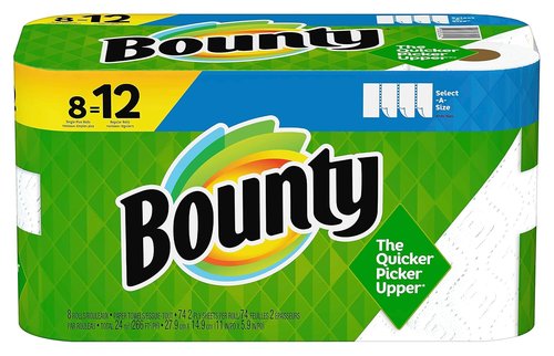 Bounty Select-A-Size Paper Towels - Versatile & Absorbent - 9.49" x 19.02" - White