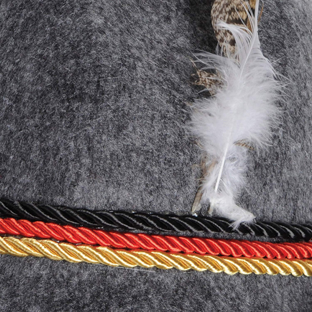 Beistle German Alpine Hats 6-Count Traditional Gray Felt Bavarian Hats with Real Feather and German Flag Rope Detail for Oktoberfest Beer Festivals and Themed Celebrations