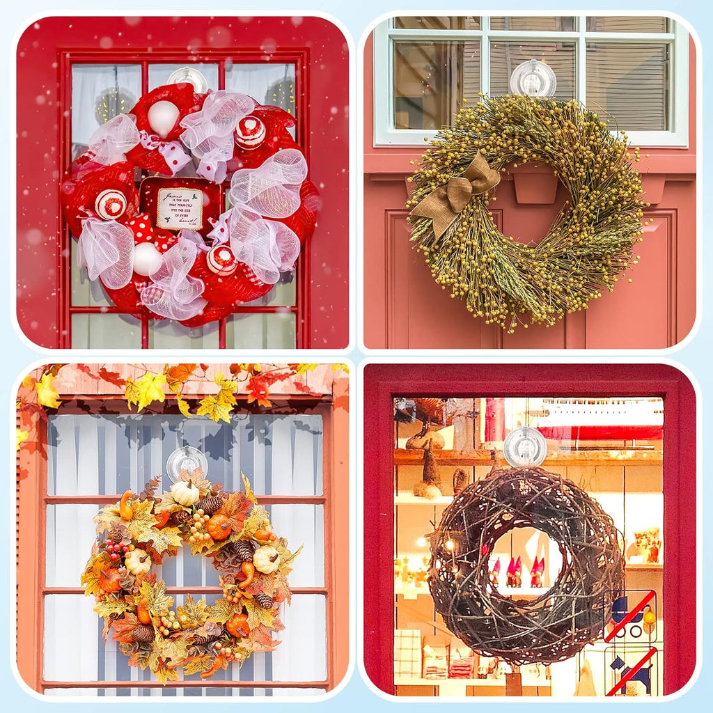 VIS'V Suction Cup Hooks - Heavy Duty Removable Shower Hooks | Clear, 4 Pack with Wipes