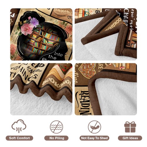 Book Lovers Gifts - Gifts for Book Lovers - Booklover Gift for Women - Bookworm Librarian Readers Booklover Bookish Reading Accessorie Blankets Present for Women Girls - Books Lover Blanket 50"X60"