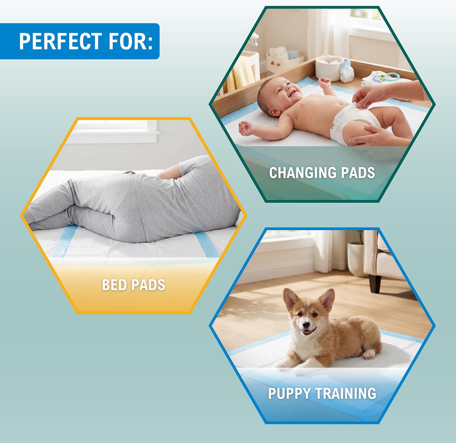 Medpride Disposable Underpads - Super Absorbent Incontinence Pads | 17'' x 24'' (100-Count) for Kids, Adults, Pets