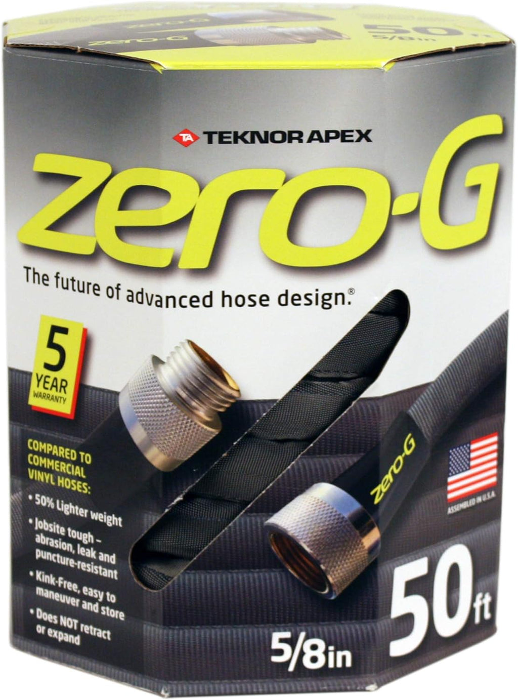 Zero-G 4001-50 Garden Hose - Lightweight, Ultra Flexible, Kink-Free - 5/8-Inch x 50-Feet