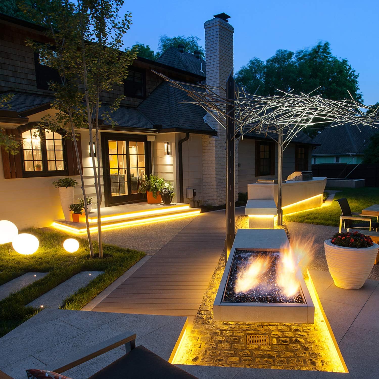 Skiennix 50ft LED Rope Lights - 540 Warm White LEDs, Waterproof & Connectable for Indoor/Outdoor Use