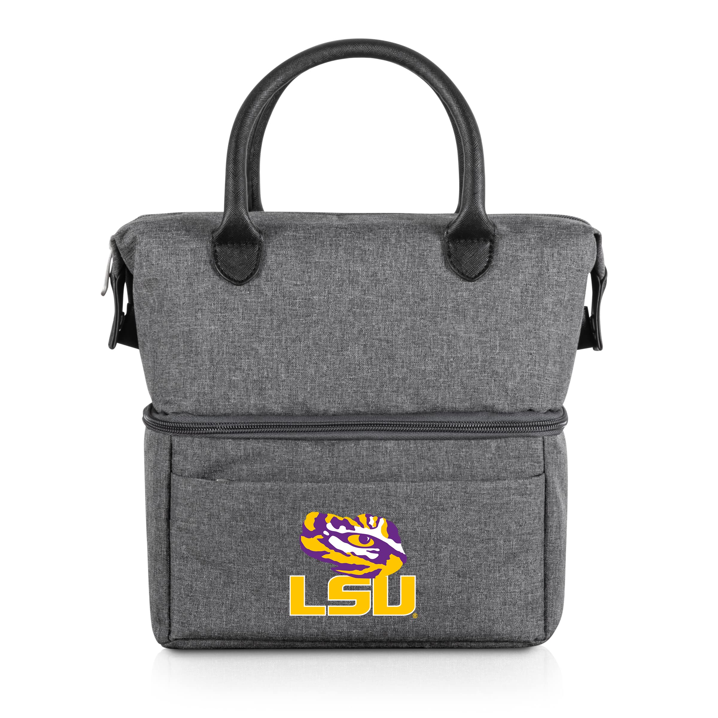 Picnic TIME NCAA LSU Tigers Urban Lunch Bag, Cooler Lunch Tote, Insulated Lunch Bag, (Gray with Black Accents)