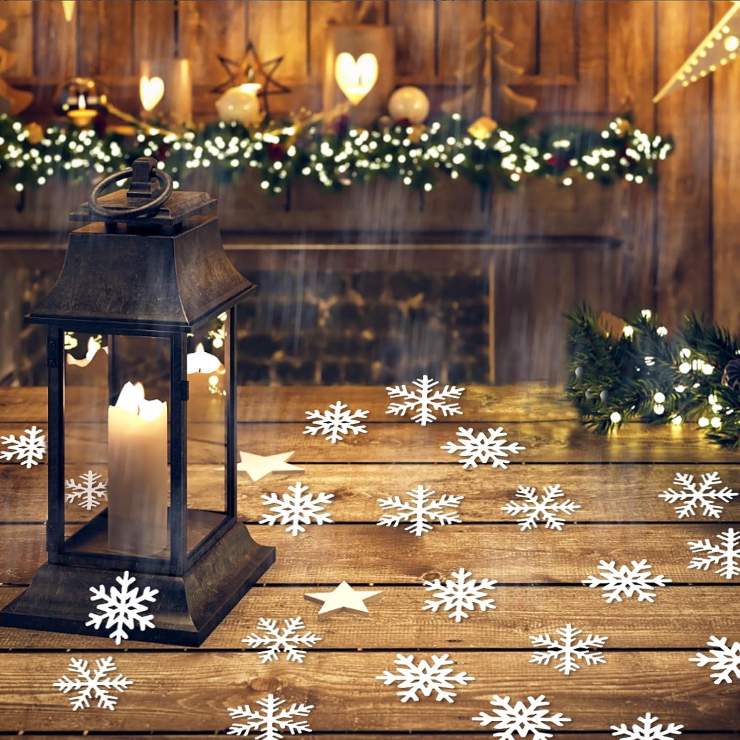 Skiennix 200PC White Snowflake Confetti - Perfect for Winter Wonderland Parties & Holiday Decor