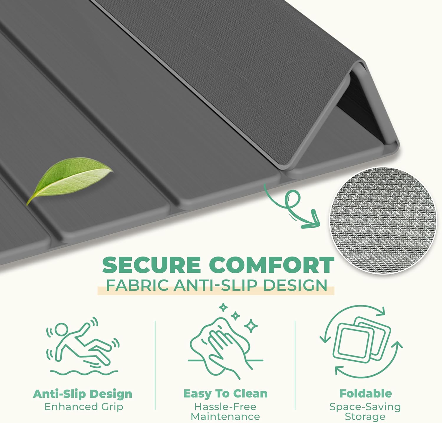 SYIPO Stone Bath Mat - Non-Slip Diatomite Bath Mat, Super Absorbent & Quick Drying | 23.6 x 15.3”, Dark Gray