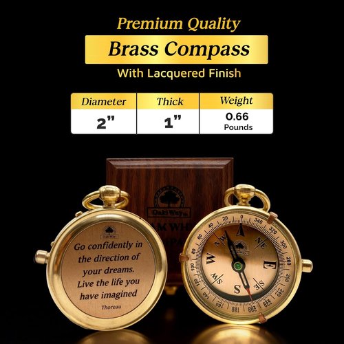 Dream Chaser Compass - Go Confidently | Unique Graduation Gift for Him - Motivational Card Included