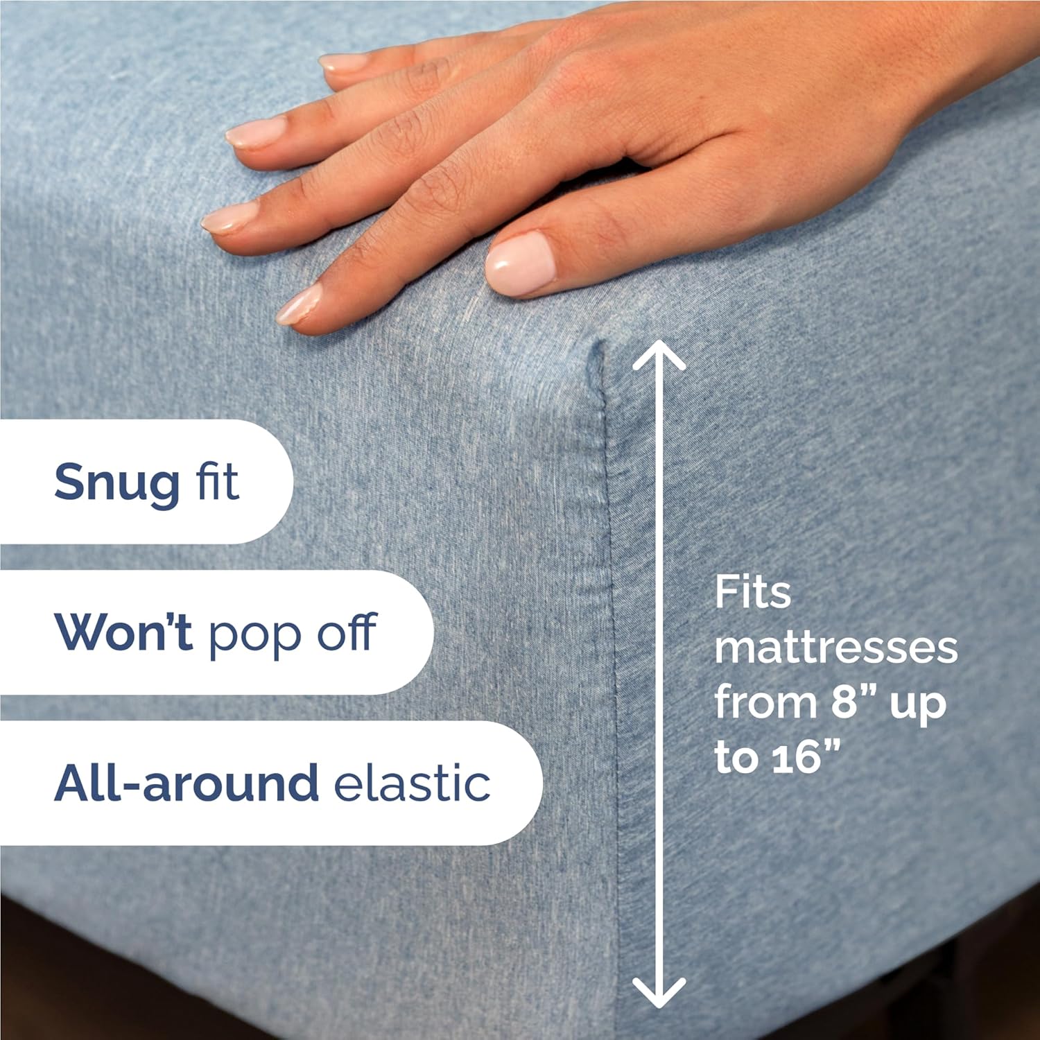 ComfyCool | Full Size 4-Piece Sheet Set - Breathable, Soft & Wrinkle-Free Hotel Luxury Bedding - Deep Pockets, Blue
