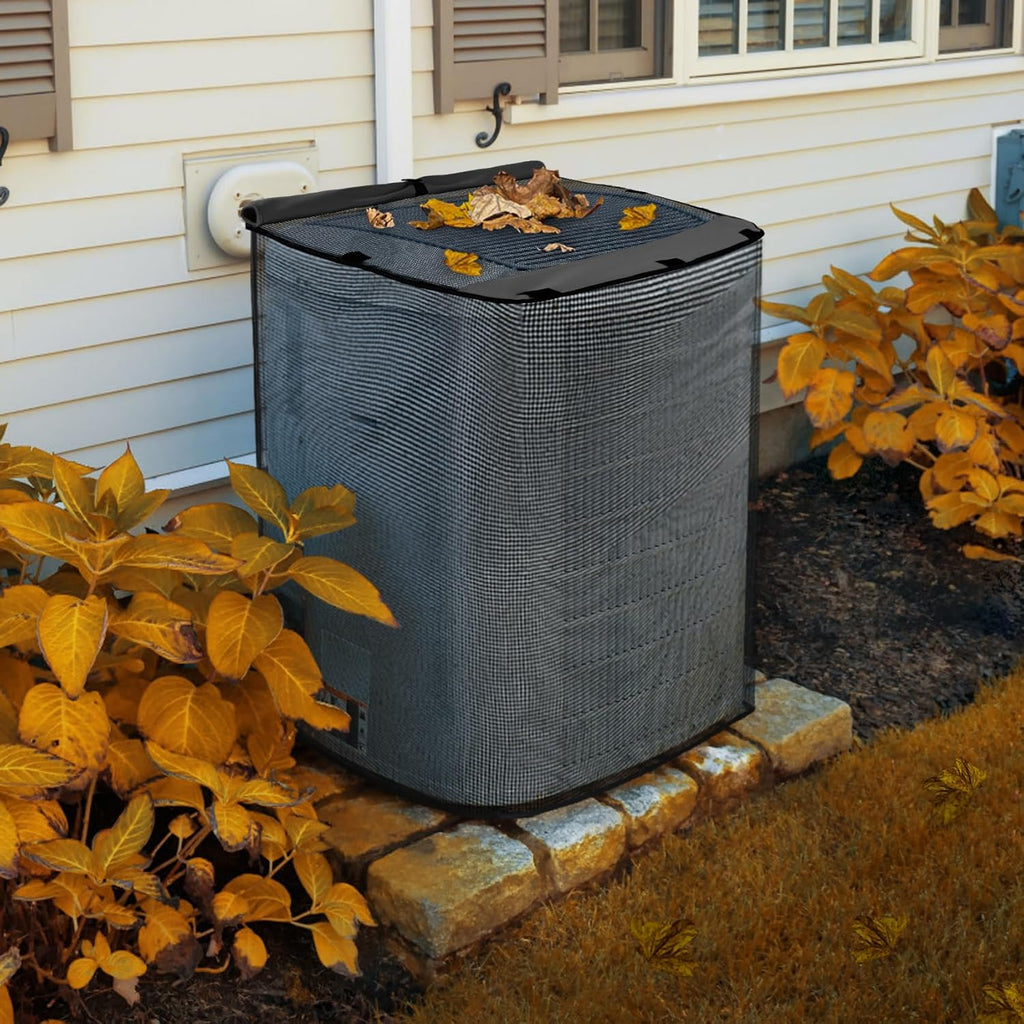 ULTCOVER Air Conditioner Defender Cover - 2 in 1 Full Mesh & Waterproof Fabric - Fits 30W x 30D x 32H Inch Units, Black