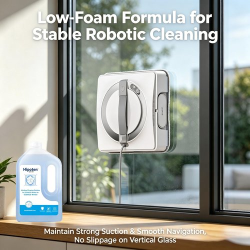 Hipoten 1L Window Cleaning Solution for ECOVACS Winbot W3/W2S/W2 PRO/W1/MINI Series - Streak-Free Glass Cleaner Fluid, Low-Foam, Non-Corrosive Robot Window Washer Liquid for Glass, Mirrors, Tiles