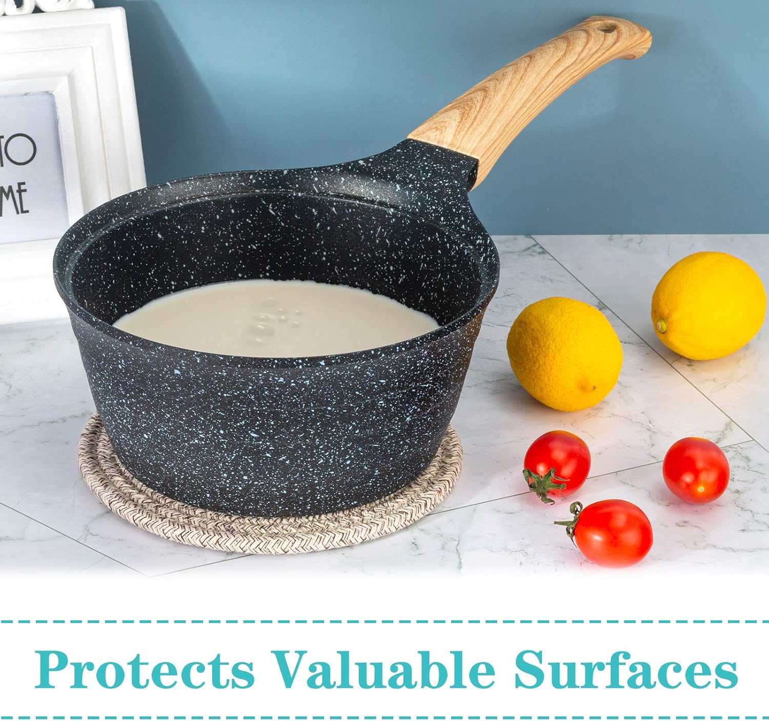 Trivets | 8-Inch Heat Resistant Hot Pads - 5-Piece Set for Kitchen Counter Protection | Brown Farmhouse Decor