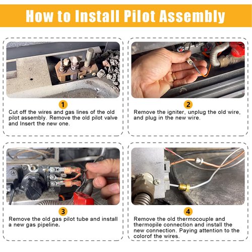 Criditpid 4021-732 Natural Gas (NG) Pilot Assembly for Heatilator GNDC33 GNDC36 GNDC30 GCDC60 GNBC36, Quadrafire, Heat-n-Glo Fireplace, 25660 Pilot Assembly Replacement with Thermopile, Thermocouple