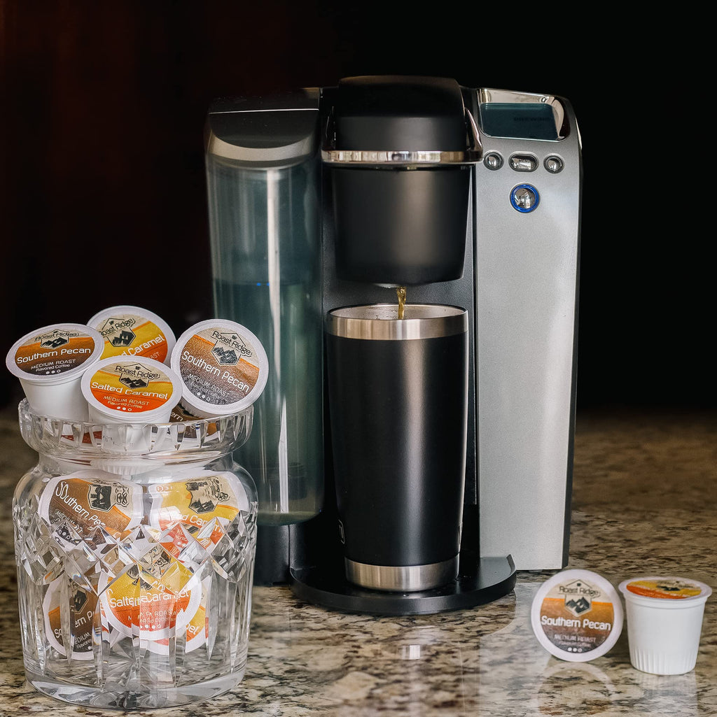 Roast Ridge Single Serve Coffee Pods for Keurig K-Cup Brewers, Variety Pack, Medium Roast, 100 Count (50 each: Salted Caramel, Southern Pecan)