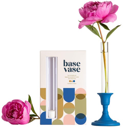 Base Vase (3-Pack) - The Bud Vase That Fits in Taper Candle Holders | Create Floral Arrangements for Tablescapes, Centerpieces, Weddings and Home Decor