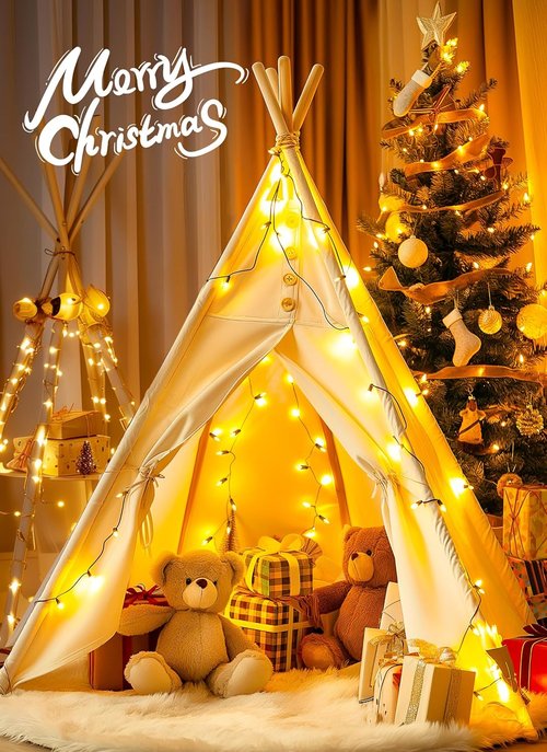 Brightown Christmas String Lights - 50 Count Mini Incandescent Bulbs for Indoor/Outdoor Decor - 10 Feet Green Wire