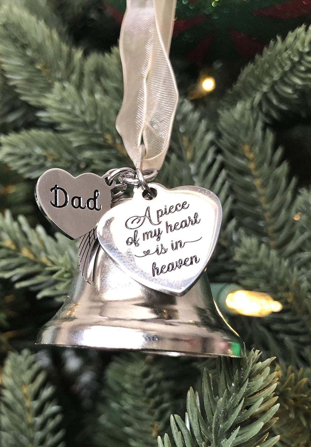Memorial Christmas Ornament for DAD & MOM - Heartfelt Remembrance Bell | Sympathy Gift for Grieving Families