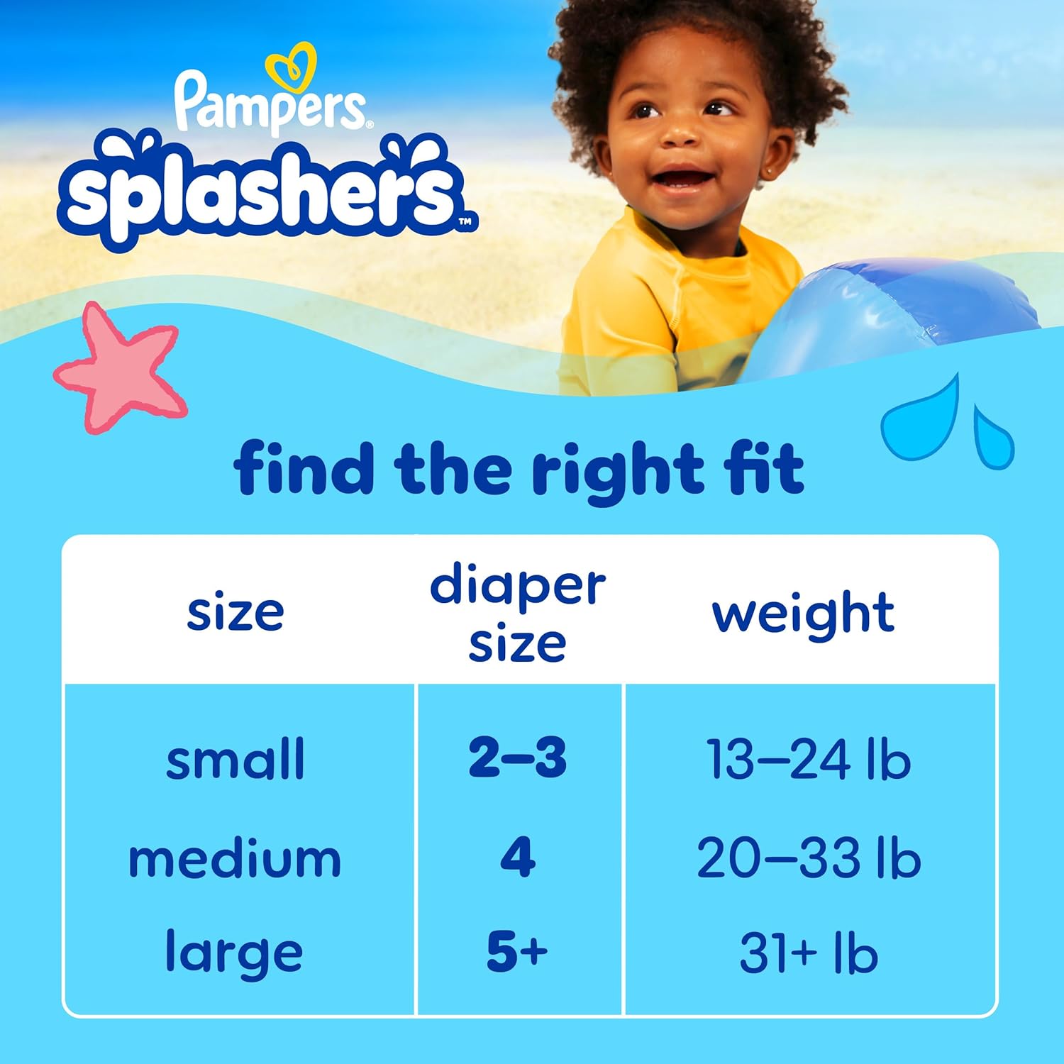 Pampers Swim Diapers - Splashers Size 4 | 18 Count Gap-Free Disposable Baby Swim Pants